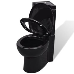 Keramisk toalett for bad rundt toalett svart