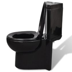Keramisk toalett for bad rundt toalett svart