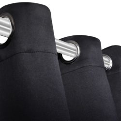 gardiner med metallringer 2 stk svart 135 x 245 cm