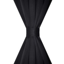 Svarte Mørkleggingsgardiner med Stang 135 x 245 cm