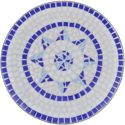 Bistrobord blå og hvit 60 cm mosaikk