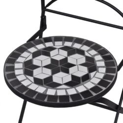 Sammenleggbare bistrostoler 2 stk keramikk svart og hvit