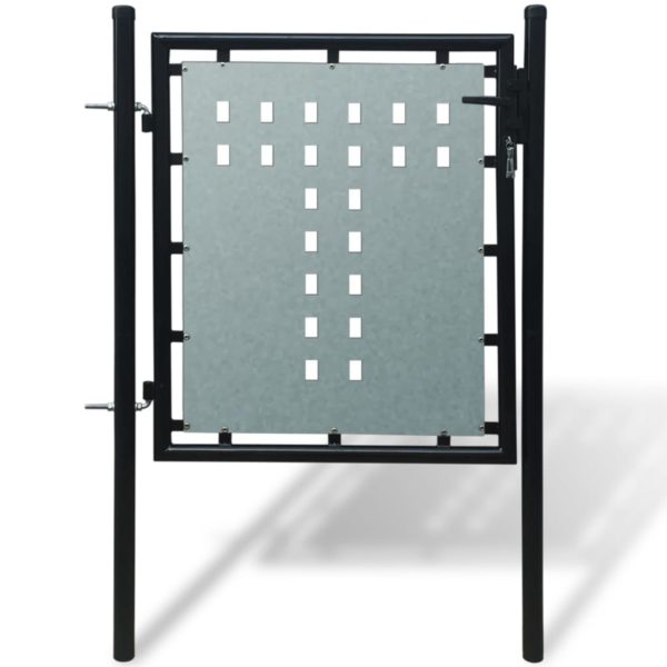 vidaXL Gjerdeport enkelt svart 100×125 cm