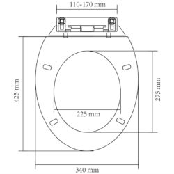 Mykt-lukkende toalettstol oval