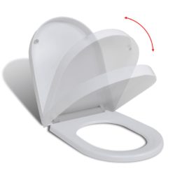 Toalettsete med soft-close og hurtigfeste hvit firkantet