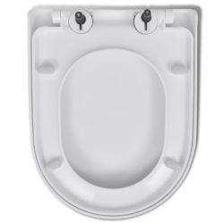 Toalettsete med soft-close og hurtigfeste hvit firkantet