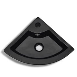 vidaXL Vask med overløpsfunksjon 45x32x12,5 cm svart