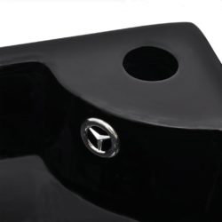vidaXL Vask med overløpsfunksjon 45x32x12,5 cm svart