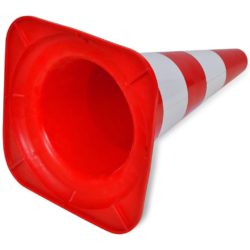 10 Reflekterende trafikkjegler rød and hvit 50 cm