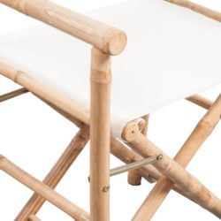 Regissørstol 2 stk bambus og lerret sammenleggbar