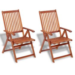 vidaXL Sammenleggbare stoler 2 stk heltre akasie brun