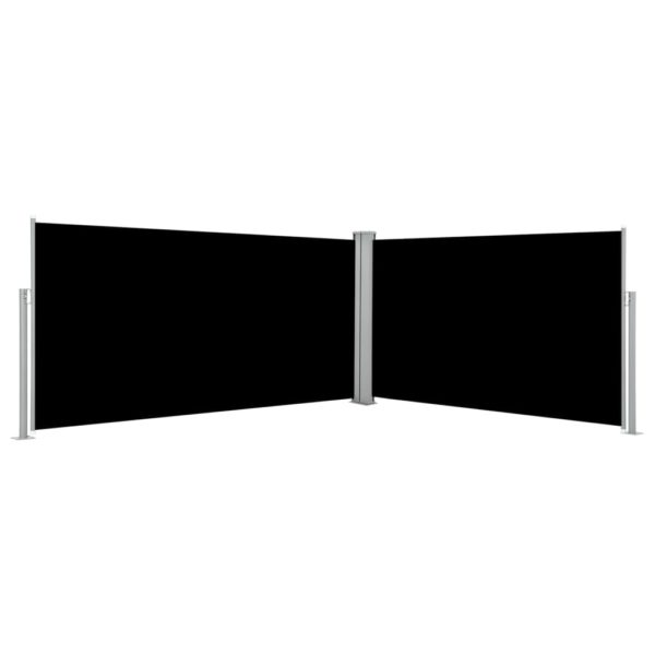 Uttrekkbar sidemarkise svart 160×600 cm