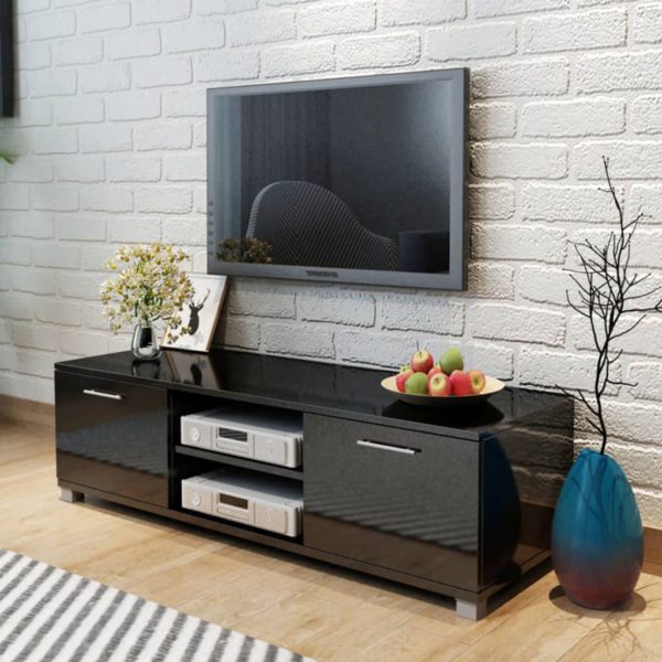vidaXL TV-benk høyglans svart 120×40,5×35 cm