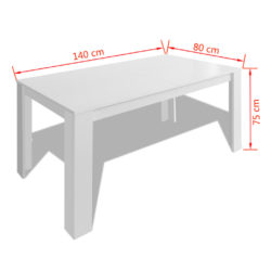 Spisebord 140x80x75 cm Hvitt