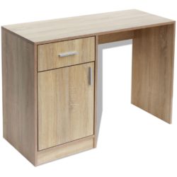 Skrivebord med Skuff og Skap Eik 100x40x73 cm