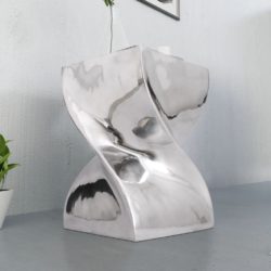 Krakk/Sidebord Vridd Form Aluminium Sølv