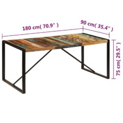 Spisebord 180x90x75 cm gjenvunnet heltre