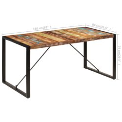 Spisebord 160x80x75 cm gjenvunnet heltre