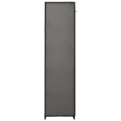 Garderobeskap med rom og stenger grå 150x45x176 cm stoff