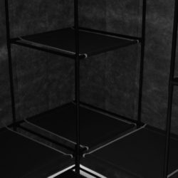 Hjørnegarderobe svart 130x87x169 cm