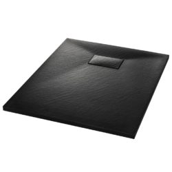 vidaXL Dusjbrett SMC svart 90×70 cm