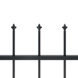 Hagegjerde med spydtopp stål 1,7×0,6 m svart