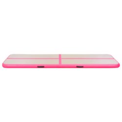 Oppblåsbar gymnastikkmatte med pumpe 500x100x10 cm PVC rosa