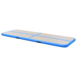 Oppblåsbar gymnastikkmatte med pumpe 600x100x10 cm PVC blå