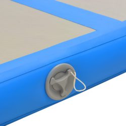 Oppblåsbar gymnastikkmatte med pumpe 600x100x10 cm PVC blå