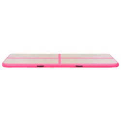 Oppblåsbar gymnastikkmatte med pumpe 800x100x10 cm PVC rosa