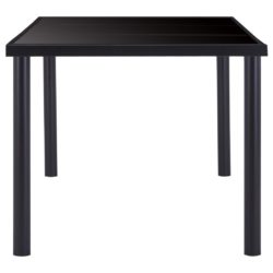 Spisebord svart 180x90x75 cm herdet glass