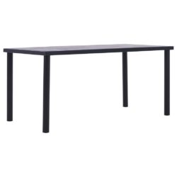 Spisebord svart og betonggrå 160x80x75 cm MDF