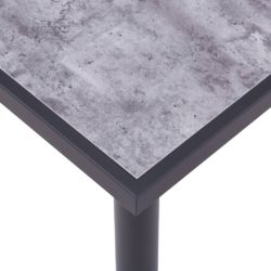 Spisebord svart og betonggrå 160x80x75 cm MDF