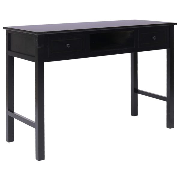 vidaXL Skrivebord svart 110x45x76 cm tre