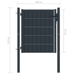 Hageport PVC og stål 100×81 cm antrasitt