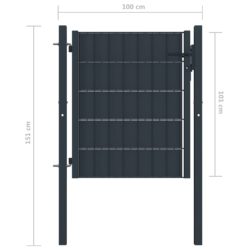 Hageport PVC og stål 100×101 cm antrasitt