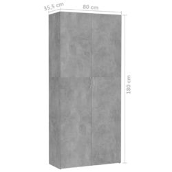 Oppbevaringsskap betonggrå 80×35,5×180 cm sponplate