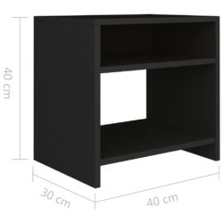 Nattbord svart 40x30x40 cm sponplate