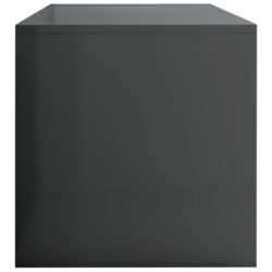 TV-benk høyglans grå 80x40x40 cm sponplate