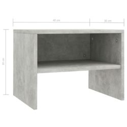 Nattbord 2 stk betonggrå 40x30x30 cm sponplate