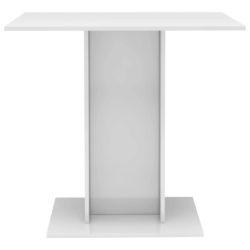 Spisebord høyglans hvit 80x80x75 cm sponplate