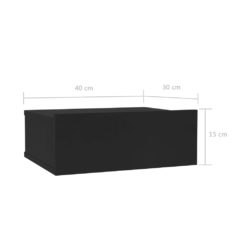 Flytende nattbord 2 stk svart 40x30x15 cm sponplate