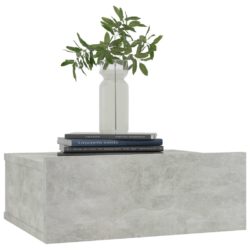 Flytende nattbord betonggrå 40x30x15 cm sponplate
