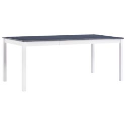 vidaXL Spisebord hvit og grå 180x90x73 cm furu