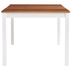 Spisebord hvit og brun 180x90x73 cm furu