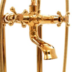 vidaXL Frittstående badekarkran rustfritt stål 99,5 cm gull