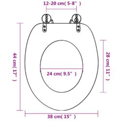 Toalettsete med myk lukkefunksjon 2 stk MDF sjøstjernedesign