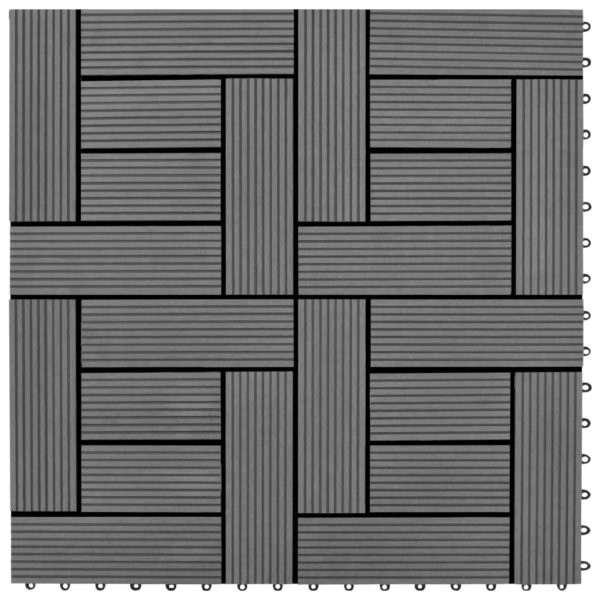 vidaXL Terrassebord 22 stk 30×30 cm 2 kvm WPC grå