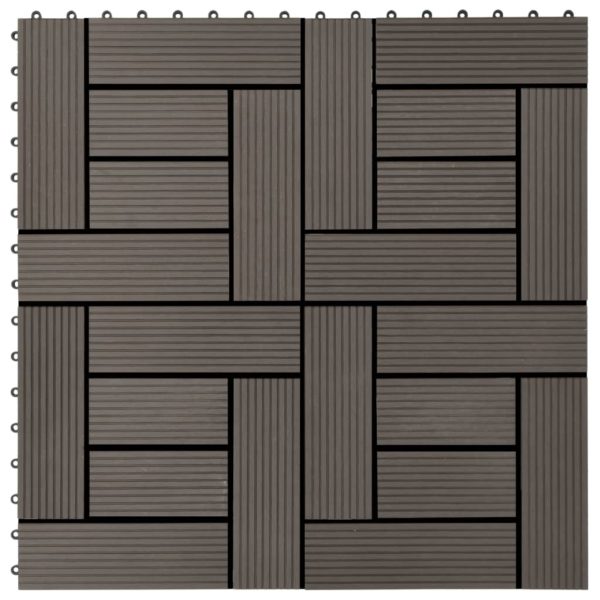 vidaXL Terrassebord 22 stk 30×30 cm 2 kvm WPC mørkebrun
