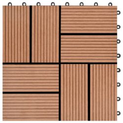 Terrassebord 22 stk 30×30 cm 2 kvm WPC brun